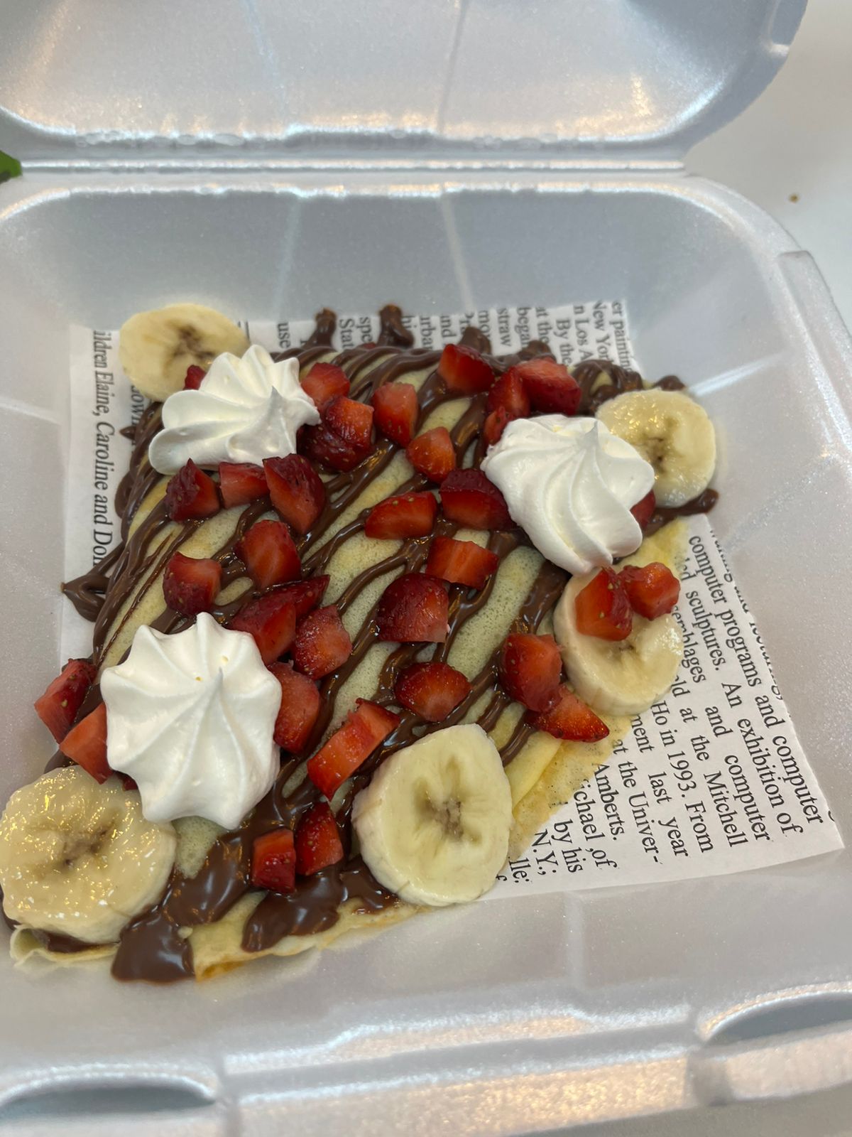 Crepa banano y fresa nutella